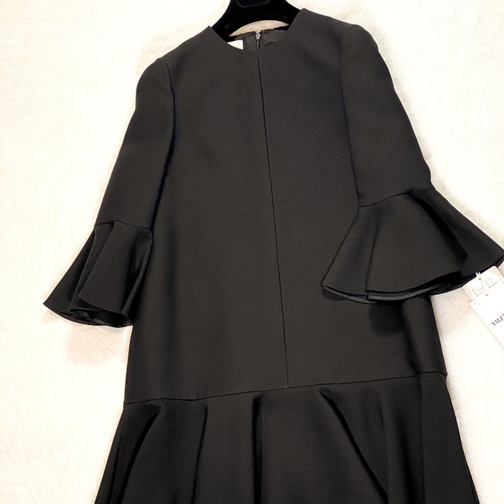 Valentino Ruffle Trim Crepe Mini Dress - Picture 3 of 11